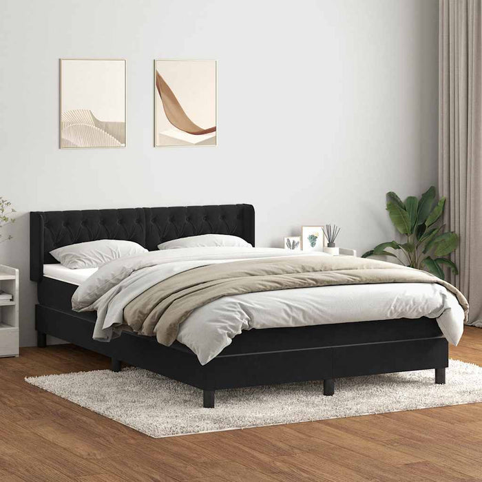 Pat box spring cu saltea, negru, 160x210 cm, catifea - WALTI WALTI