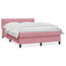Pat box spring cu saltea, roz, 160x210 cm, catifea - WALTI WALTI