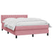 Pat box spring cu saltea, roz, 160x210 cm, catifea - WALTI WALTI