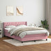 Pat box spring cu saltea, roz, 160x210 cm, catifea - WALTI WALTI