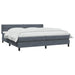 Pat box spring cu saltea, gri închis, 180x210 cm, catifea - WALTI WALTI