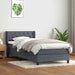 Pat box spring cu saltea, gri închis, 80x220 cm, catifea - WALTI WALTI