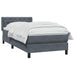 Pat box spring cu saltea, gri închis, 80x220 cm, catifea - WALTI WALTI