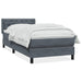 Pat box spring cu saltea, gri închis, 80x220 cm, catifea - WALTI WALTI