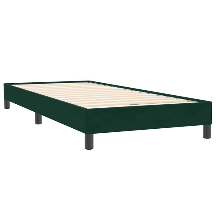 Pat box spring cu saltea, verde închis, 80x220 cm, catifea WALTI