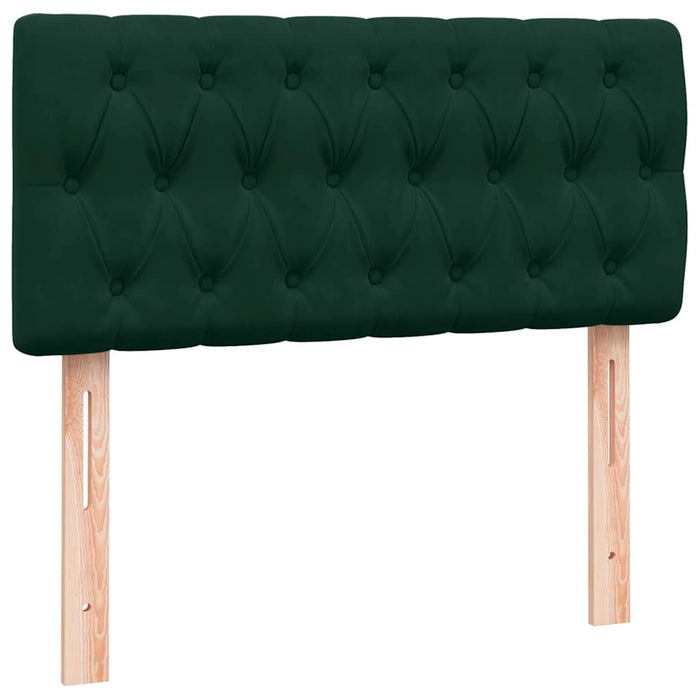 Pat box spring cu saltea, verde închis, 80x220 cm, catifea WALTI