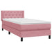 Pat box spring cu saltea, roz, 80x220 cm, catifea - WALTI WALTI