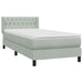 Pat box spring cu saltea, gri deschis, 90x220 cm, catifea - WALTI WALTI