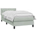 Pat box spring cu saltea, gri deschis, 90x220 cm, catifea - WALTI WALTI