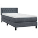 Pat box spring cu saltea, gri închis, 90x220 cm, catifea - WALTI WALTI