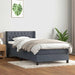Pat box spring cu saltea, gri închis, 90x220 cm, catifea - WALTI WALTI
