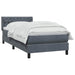 Pat box spring cu saltea, gri închis, 90x220 cm, catifea - WALTI WALTI