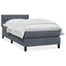 Pat box spring cu saltea, gri închis, 90x220 cm, catifea - WALTI WALTI