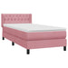 Pat box spring cu saltea, roz, 90x220 cm, catifea - WALTI WALTI