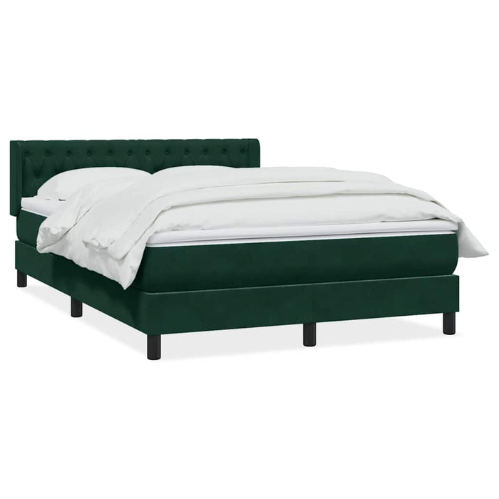 Pat box spring cu saltea, verde închis, 160x220 cm, catifea WALTI