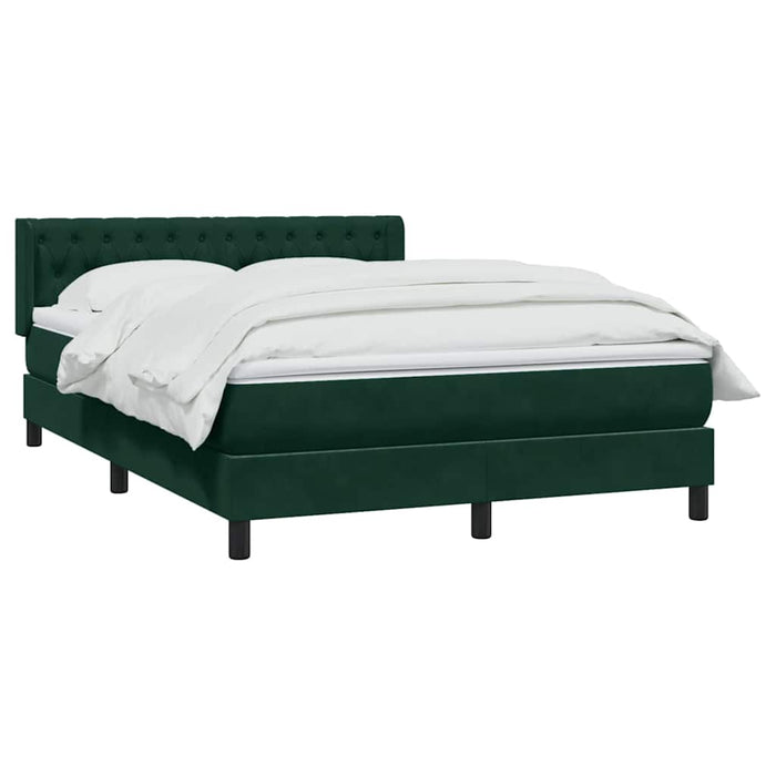 Pat box spring cu saltea, verde închis, 160x220 cm, catifea WALTI