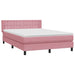 Pat box spring cu saltea, roz, 160x210 cm, catifea - WALTI WALTI