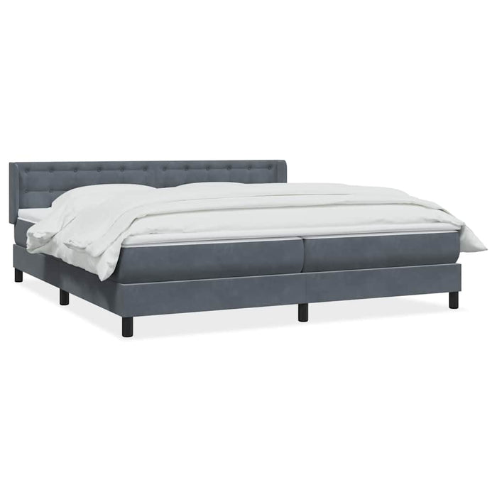 Pat box spring cu saltea, gri închis, 180x210 cm, catifea - WALTI WALTI