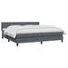 Pat box spring cu saltea, gri închis, 180x210 cm, catifea - WALTI WALTI
