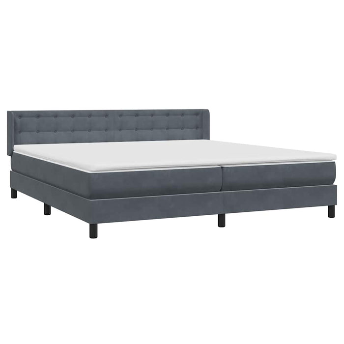Pat box spring cu saltea, gri închis, 180x210 cm, catifea - WALTI WALTI