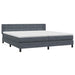 Pat box spring cu saltea, gri închis, 180x210 cm, catifea - WALTI WALTI
