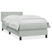 Pat box spring cu saltea, gri deschis, 80x220 cm, catifea - WALTI WALTI