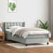Pat box spring cu saltea, gri deschis, 80x220 cm, catifea - WALTI WALTI