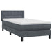 Pat box spring cu saltea, gri închis, 80x220 cm, catifea - WALTI WALTI