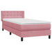 Pat box spring cu saltea, roz, 80x220 cm, catifea - WALTI WALTI
