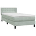 Pat box spring cu saltea, gri deschis, 90x220 cm, catifea - WALTI WALTI