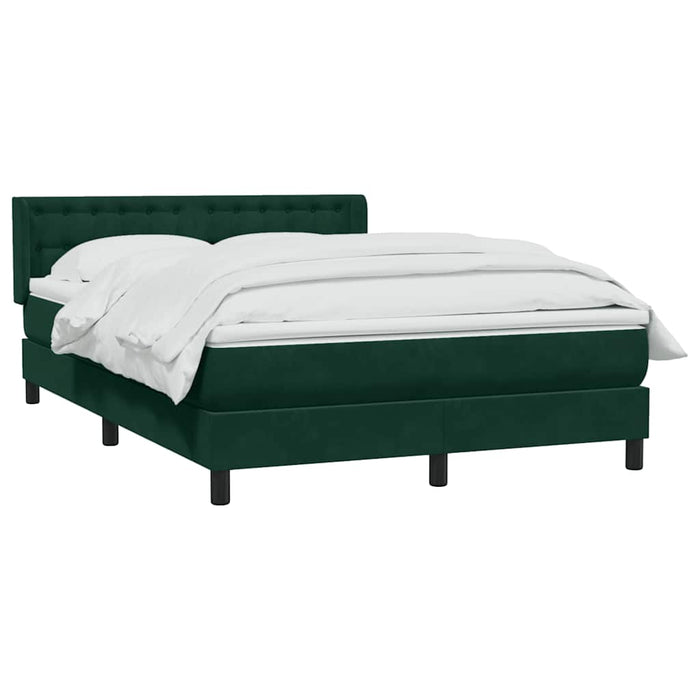 Pat box spring cu saltea, verde închis, 160x220 cm, catifea WALTI