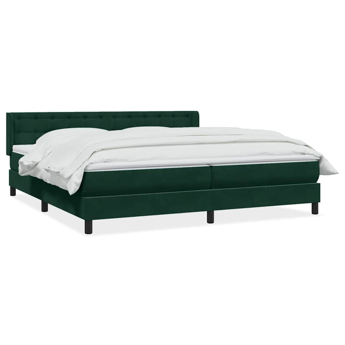 Pat box spring cu saltea, verde închis, 180x220 cm, catifea - WALTI WALTI