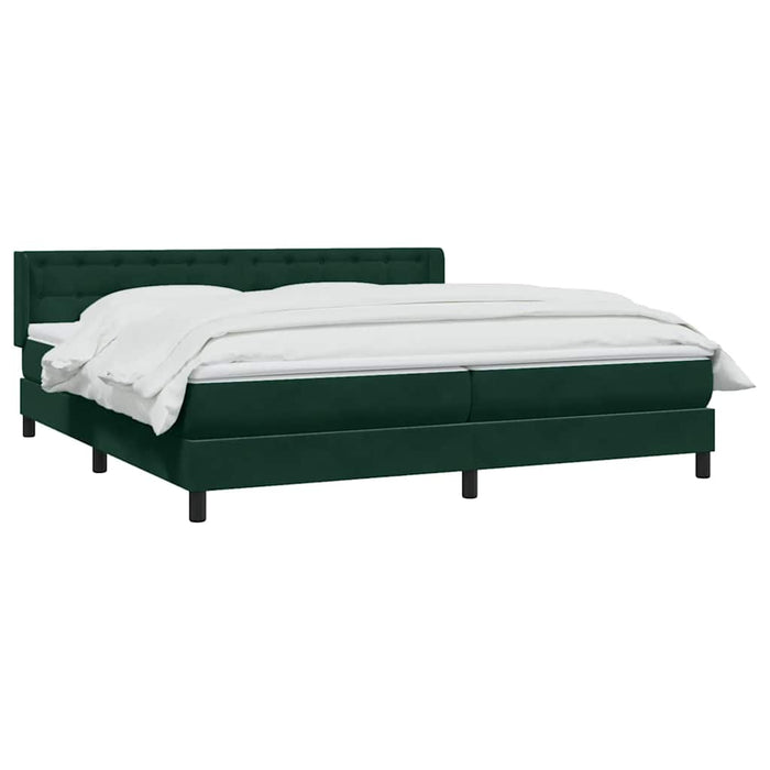 Pat box spring cu saltea, verde închis, 180x220 cm, catifea - WALTI WALTI