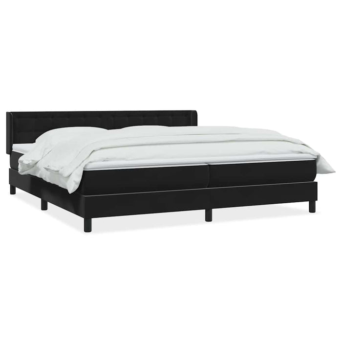 Pat box spring cu saltea, negru, 200x220 cm, catifea WALTI