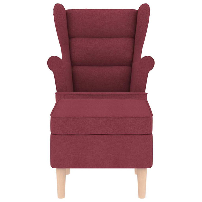 Fotoliu cu taburet pentru picioare, roșu vin, material textil - WALTI WALTI