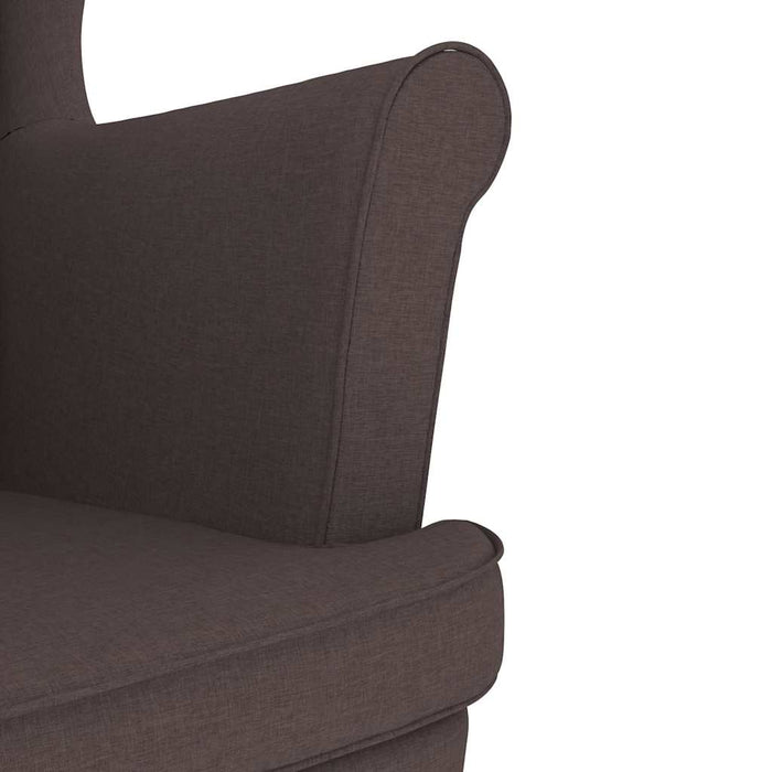 Fotoliu cu taburet pentru picioare, maro închis material textil WALTI