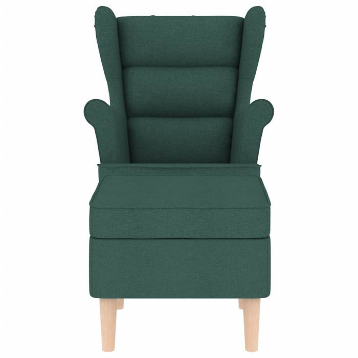 Fotoliu cu taburet pentru picioare, verde închis, textil - WALTI WALTI