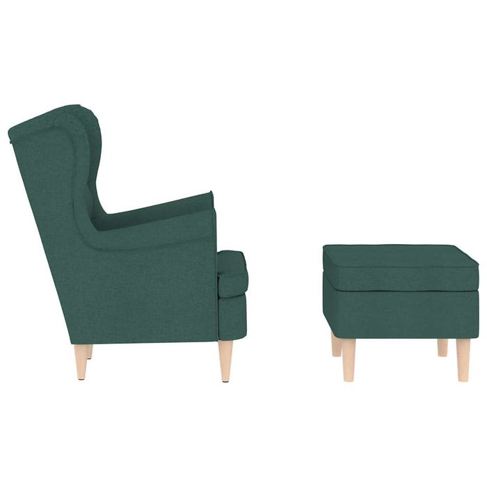 Fotoliu cu taburet pentru picioare, verde închis, textil - WALTI WALTI