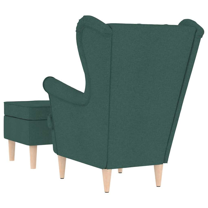 Fotoliu cu taburet pentru picioare, verde închis, textil - WALTI WALTI