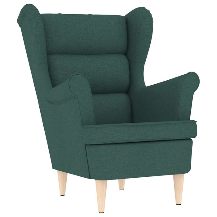 Fotoliu cu taburet pentru picioare, verde închis, textil - WALTI WALTI