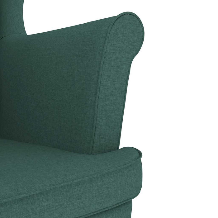 Fotoliu cu taburet pentru picioare, verde închis, textil - WALTI WALTI
