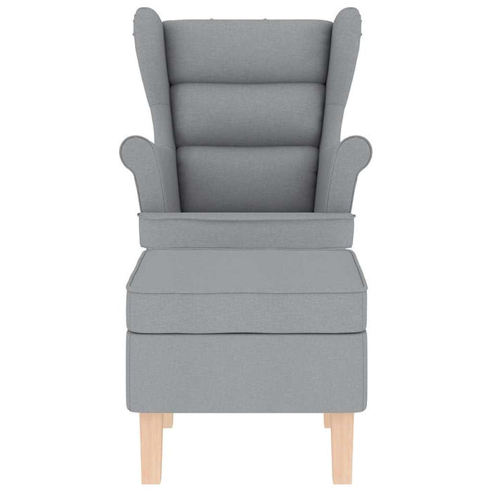 Scaun balansoar cu taburet, gri deschis, textil - WALTI WALTI