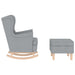 Scaun balansoar cu taburet, gri deschis, textil - WALTI WALTI