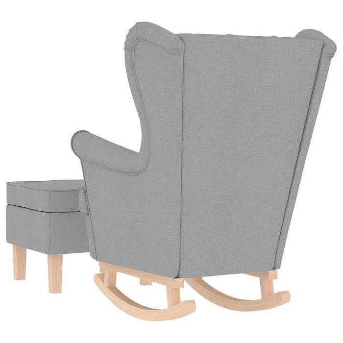 Scaun balansoar cu taburet, gri deschis, textil - WALTI WALTI