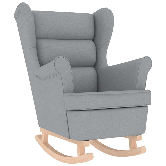 Scaun balansoar cu taburet, gri deschis, textil - WALTI WALTI