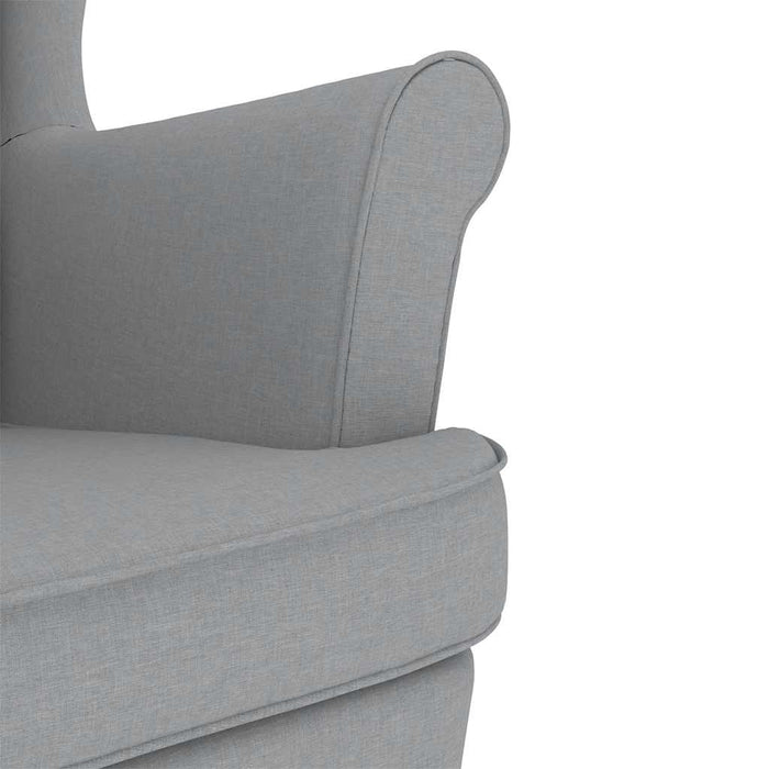 Scaun balansoar cu taburet, gri deschis, textil - WALTI WALTI