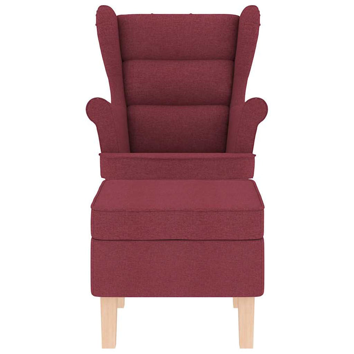 Scaun balansoar cu taburet, roșu vin, material textil - WALTI WALTI