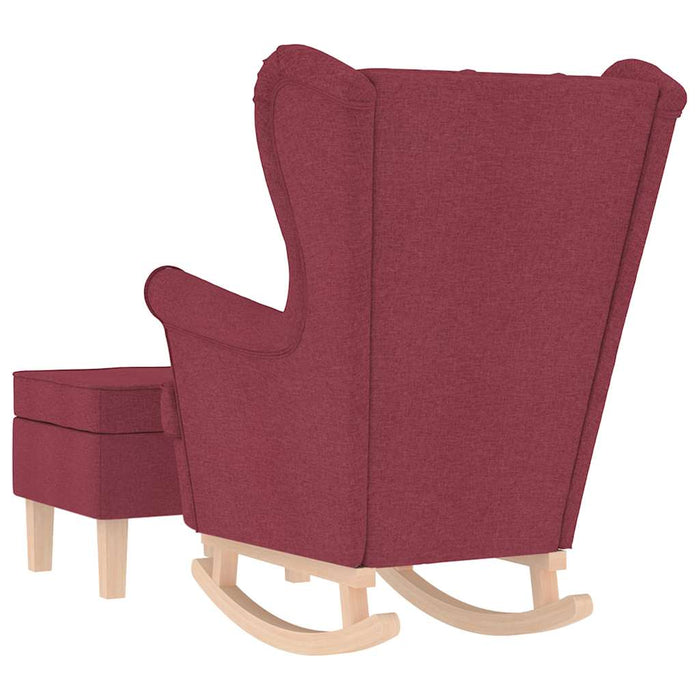 Scaun balansoar cu taburet, roșu vin, material textil - WALTI WALTI