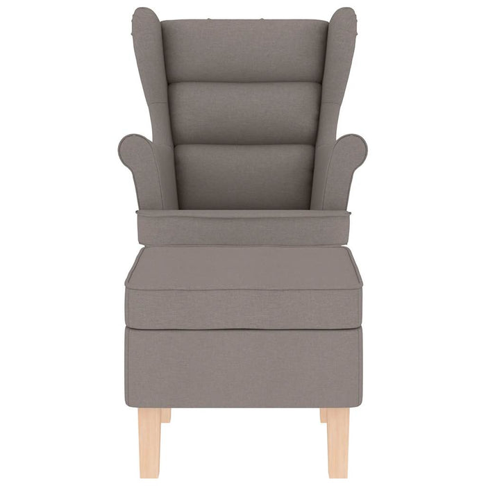 Scaun balansoar cu taburet, gri taupe, material textil WALTI