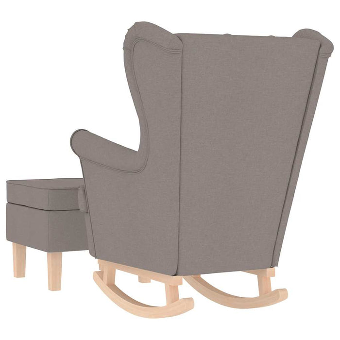 Scaun balansoar cu taburet, gri taupe, material textil WALTI